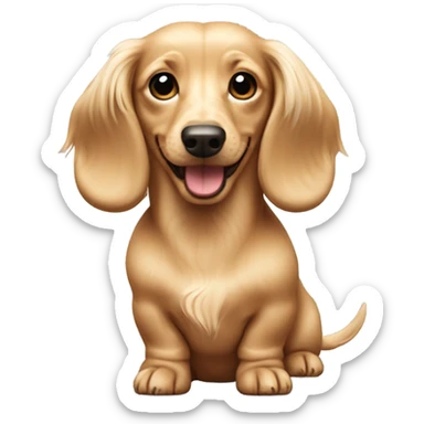 cream mini dachshund dog long hair sticker