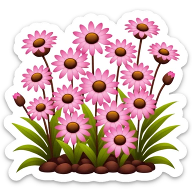 pink and brown garden sticker