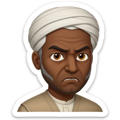 in profile, angry Iranian sticker