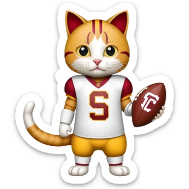cat dressed as tommy trojan sticker