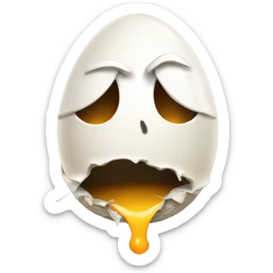 An angry eggshell breaking a sewer pipe sticker