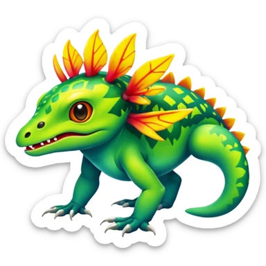  exotic tropical cyber-Litten-Linoone-Noibat-Weavile-Zangoose-Fakémon-Pokémon-Vernid-creature sticker