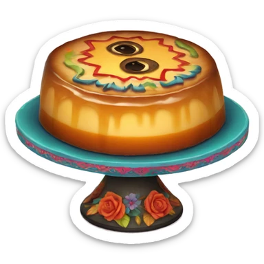 Dia de Los muertos party flan sticker