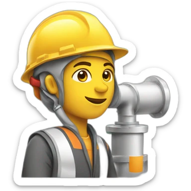 shell employee by a gas pipeline sticker