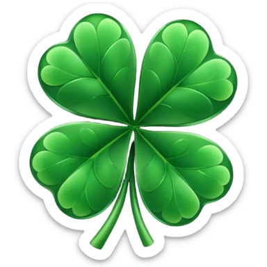 Five leaf clover black sticker