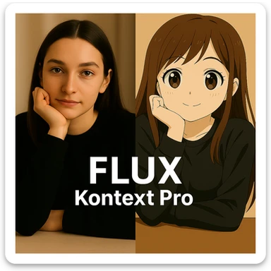 same similar image but chnage the text to "Flux Kontext Max" sticker