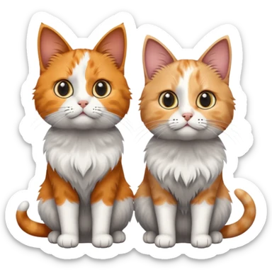 2 cats head sticker