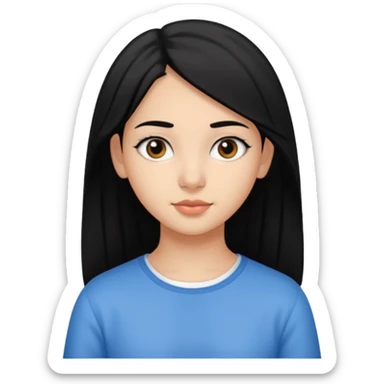 Fait une fille de 15 ans origine Tunisienne avec kes cheveux lisse noir sticker