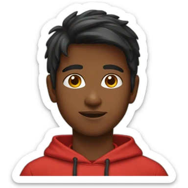 tamil kid with a red hoodie sticker