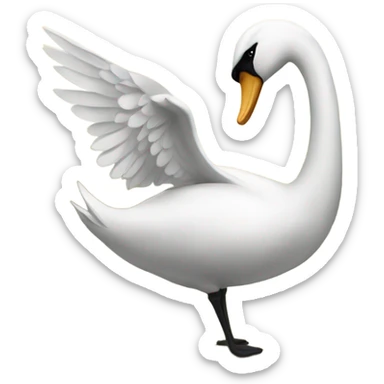 A swan o top of a tree sticker