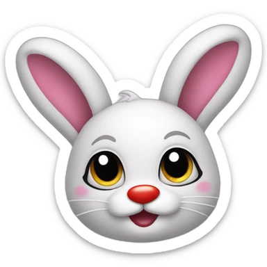 Cute Bunny with clown makeup sticker