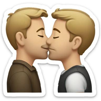 Gay couple kissing sticker