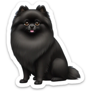 Black Pomerania sit sticker