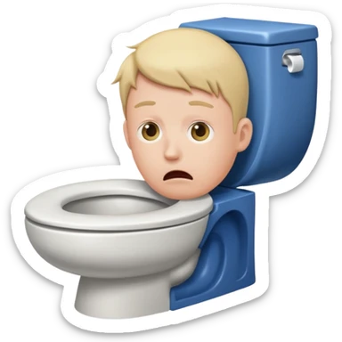 A persons head is sticking out of a toliet sticker