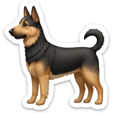 Chien noir avec poitrail blanc sticker