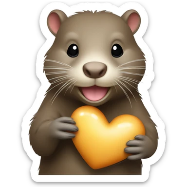 Cute Nutria animal haciendo un corazon patas sticker