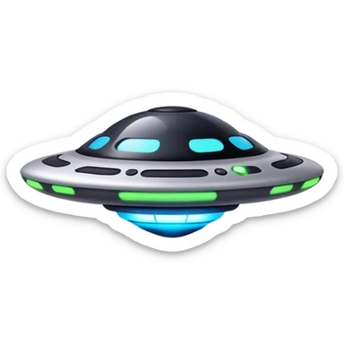 ufo with music waves sticker