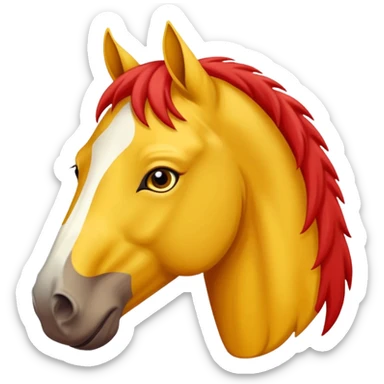 Cavalo vermelho e amarelo pastel sticker