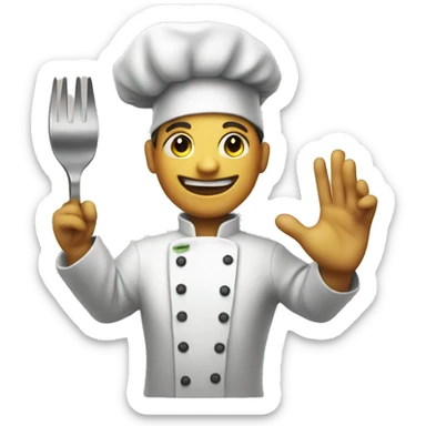 chef emoji raising hand in salute sticker