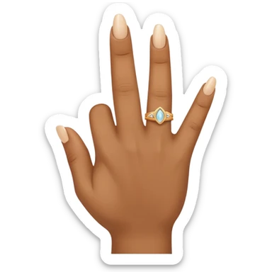 make me a hand emoji with the ring and middle finger sticking up on one hand sticker
