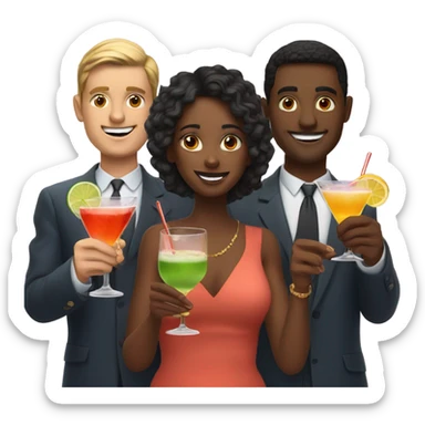 Three cocktails in hands sticker