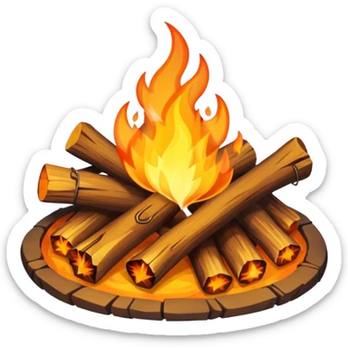 campfire with flames sticker