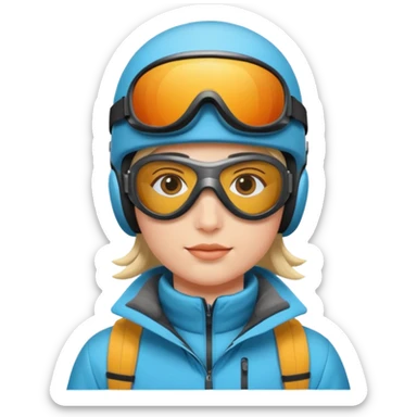 Skier with goggles sticker