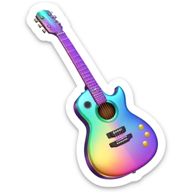 Iridescent guitar sticker