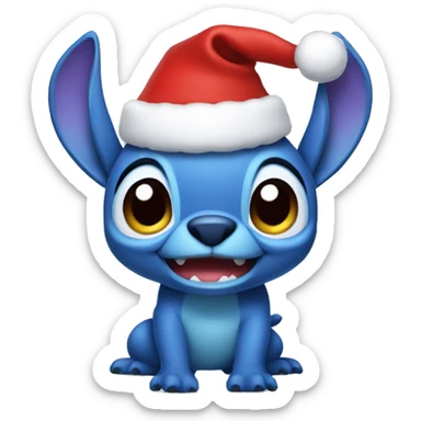 stitch with santa hat sticker