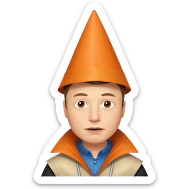 Elon wearing dunce cap sticker