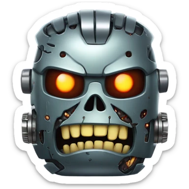 Fat zombie robot terminator  sticker