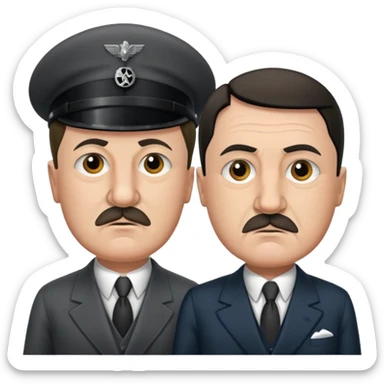 Adolf Hitler and mussolini of italy sticker