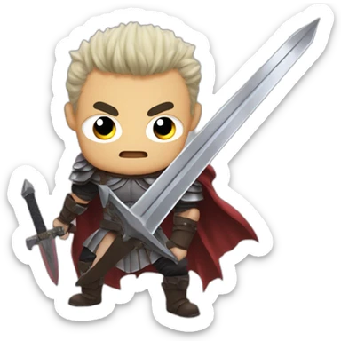 angry berserk guts carrying a huge sword on his shoulder sticker