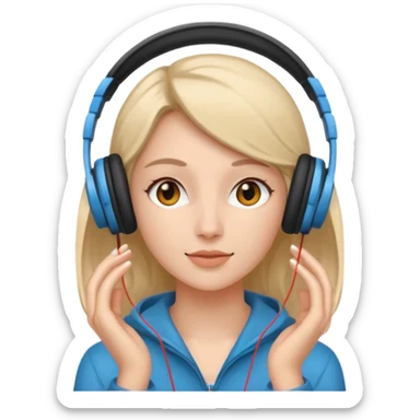 müzik dinleyen kadın sticker