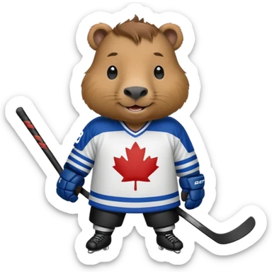capybara ice hockey player sticker
