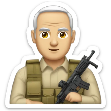 benyamin netanyahou qui tient une arme sticker