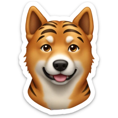 Brown jindo dog with tiger fur sticker