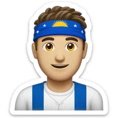 Bosnian guy with bosnian flag sticker