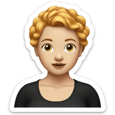 Curvy-strawberry-blonde-black leggings sticker