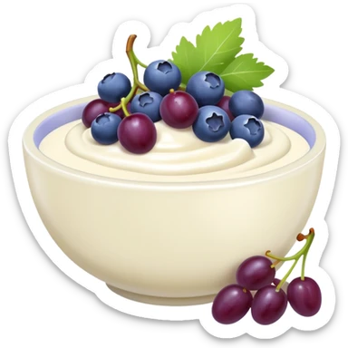 yoghurt bowl with grapes and blueberries sticker