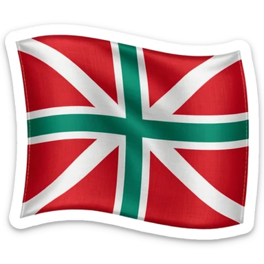 Una bandera del pais basko el rojo en forma de x y una cruz blanca el fondo rojo sticker