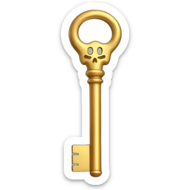 upright golden crossed 2 skeleton keys sticker