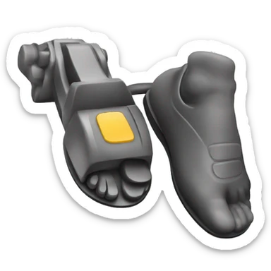 foot pressing car gas pedal sticker