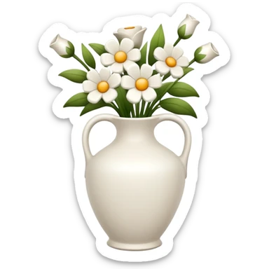 White Flower vase sticker