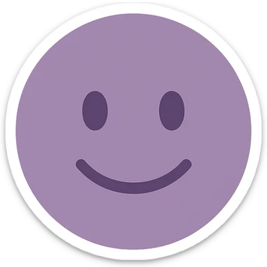 A dull purple a reassured face sticker