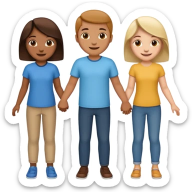 five people holding hands in a circle sticker
