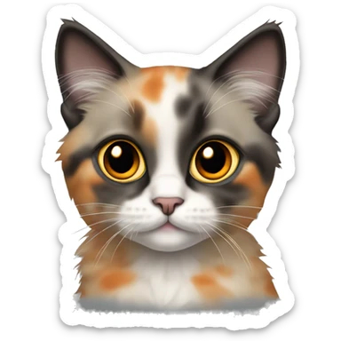 Ragdoll kitten tortie with orange black grey face and ears  sticker