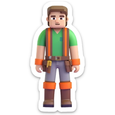 Garetr Garrison adventurer from Minecraft movie sticker