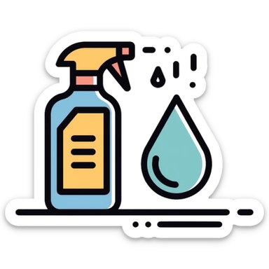 metal degreasing process, cleaning agent removing oil from metal surface sticker