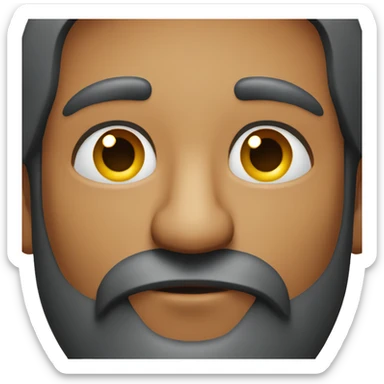 indian man with a beard holding his chin thinking eyes looking up  sticker